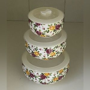 Costal Imports Floral Nesting Bowl w/ Lid